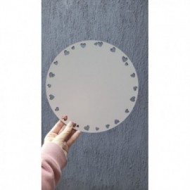BASE BLANCA CALADA CORAZONES / ESTRELLAS - 28 CM