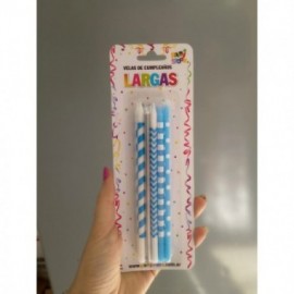 VELAS LARGAS PARTY STORE DECORADAS  10  C/U