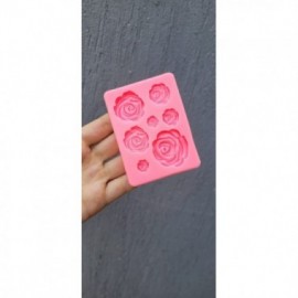 MOLDE SILICONA ROSAS X 7