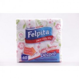 SERVILLETAS FELPITA FLORES X 40