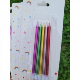 VELA FINITA PERLADA CON PORTAVELA 13 CM C/U 6