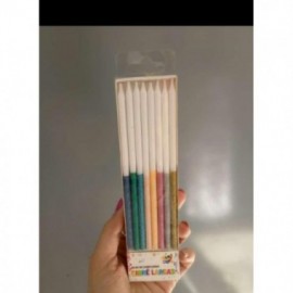 VELAS FINITAS LARGAS CON GIBRE 15 CM  X16  C/U